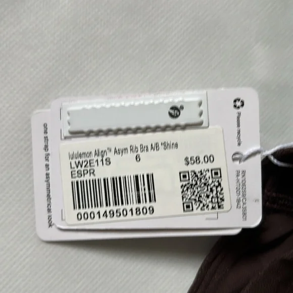 LULULEMON ALIGN ASYMMETRICAL RIBBED BRA *SHINE IN ESPRESSO SZ 6 NWT - Picture 6 of 8